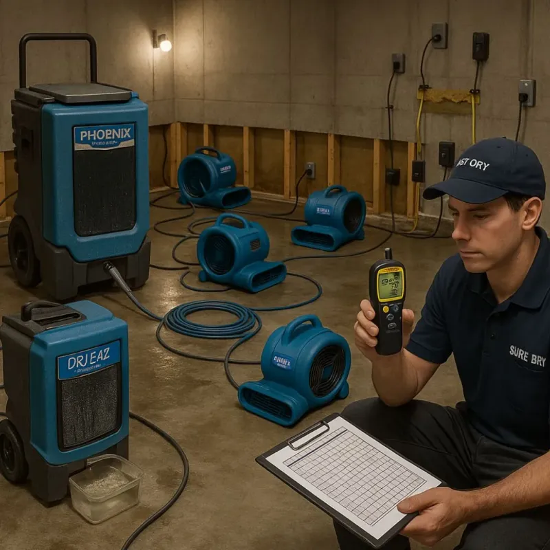 Structural Drying and Dehumidification process in Glendale, NY